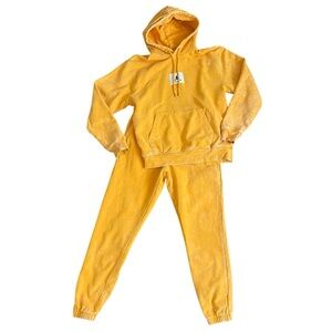 Nike Jordan Mens Flight Sweatsuit Statement Fleece Tracksuit Teal Gold Small Set